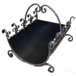 Kôš na drevo 520x450x400 mm čierny + strieborná patina kôš na drevo 520x450x400 mm čierny + str Kôš na drevo 520x450x400 mm čierny + strieborná patina kôš na drevo 520x450x400 mm čierny + str